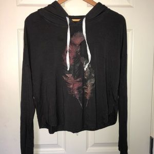 A&E Cropped Graphic Hoodie
